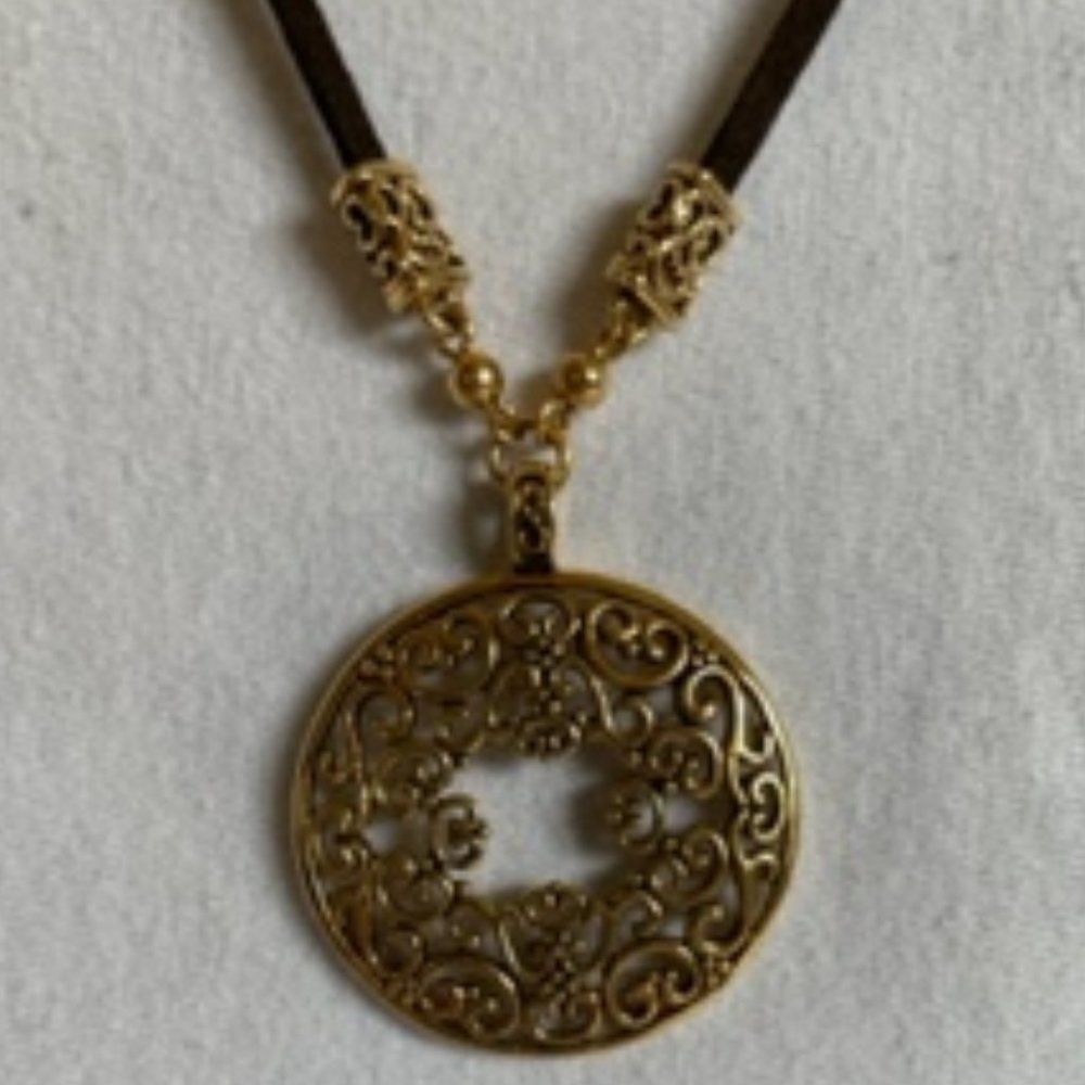 Lia Sophia "Botanica" Goldtone Filigree Necklace